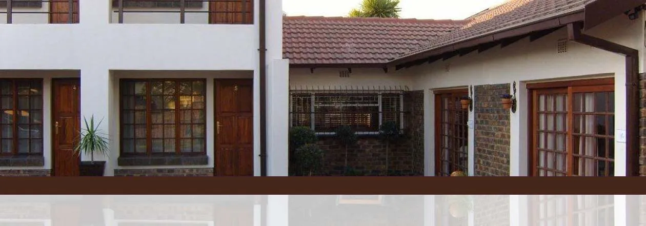 Modern house with white walls wooden doors and windows with a small plant